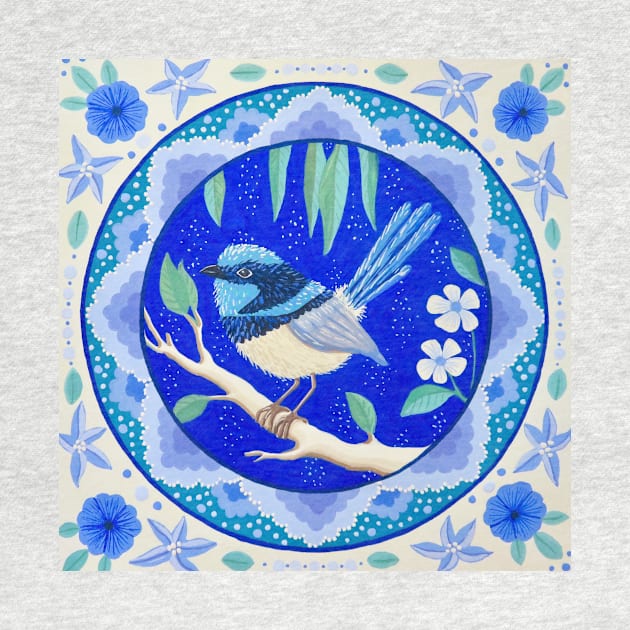 Blue Fairy Wren Mandala by SoozieWray